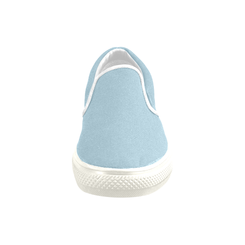 Aquamarine Men's Slip-on Canvas Shoes (Model 019)