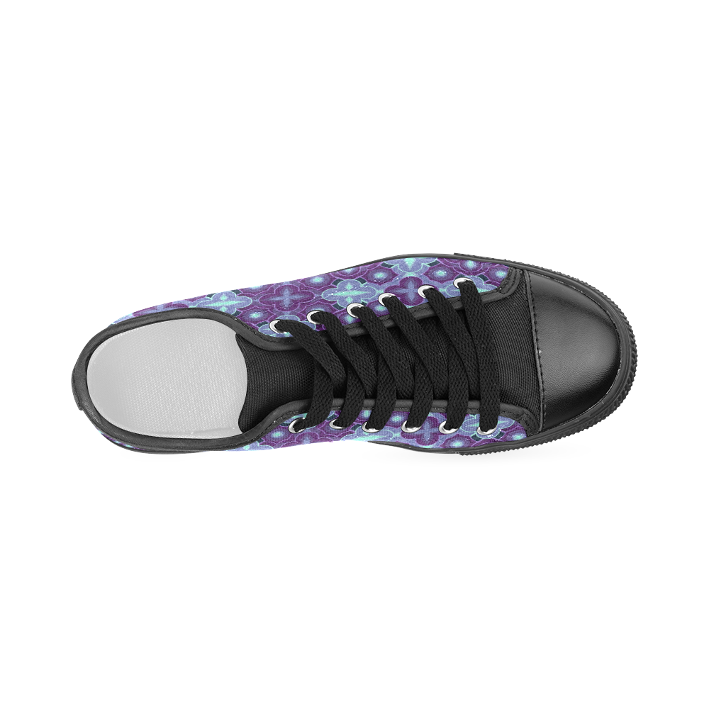 Purple blue seamless pattern Women's Classic Canvas Shoes (Model 018)