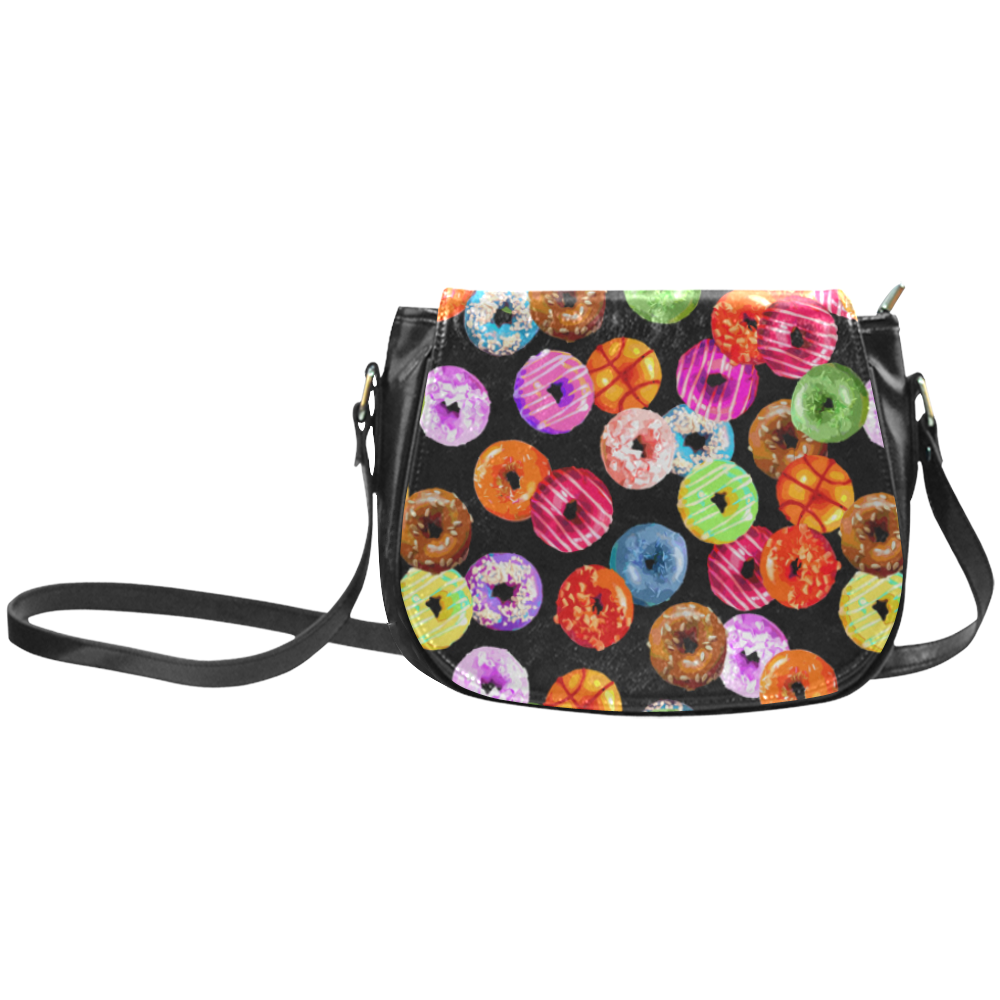 Colorful Yummy DONUTS pattern Classic Saddle Bag/Small (Model 1648)