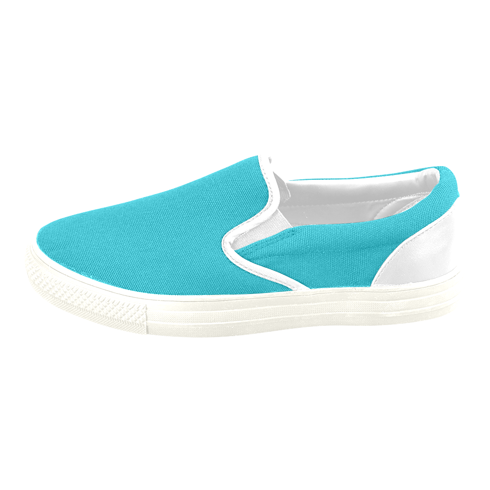 Scuba Blue Men's Slip-on Canvas Shoes (Model 019)