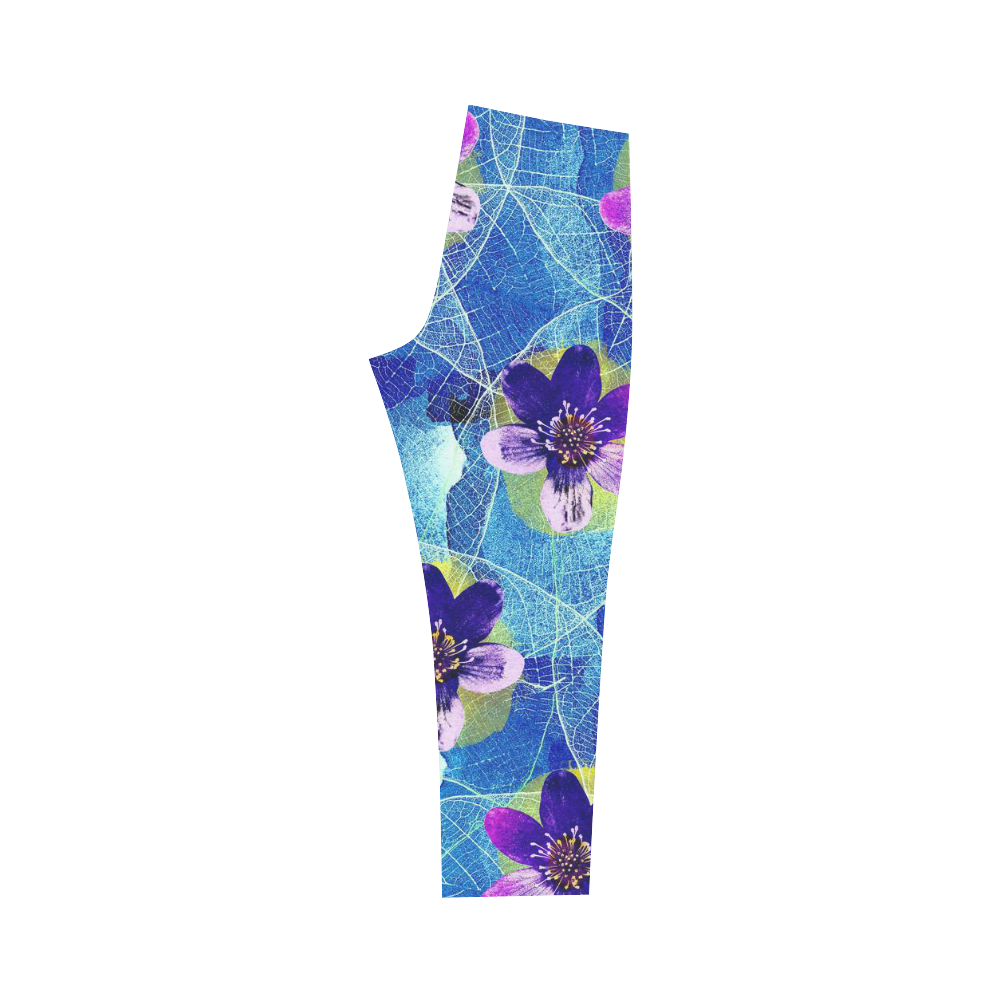 Purple Flowers Capri Legging (Model L02)