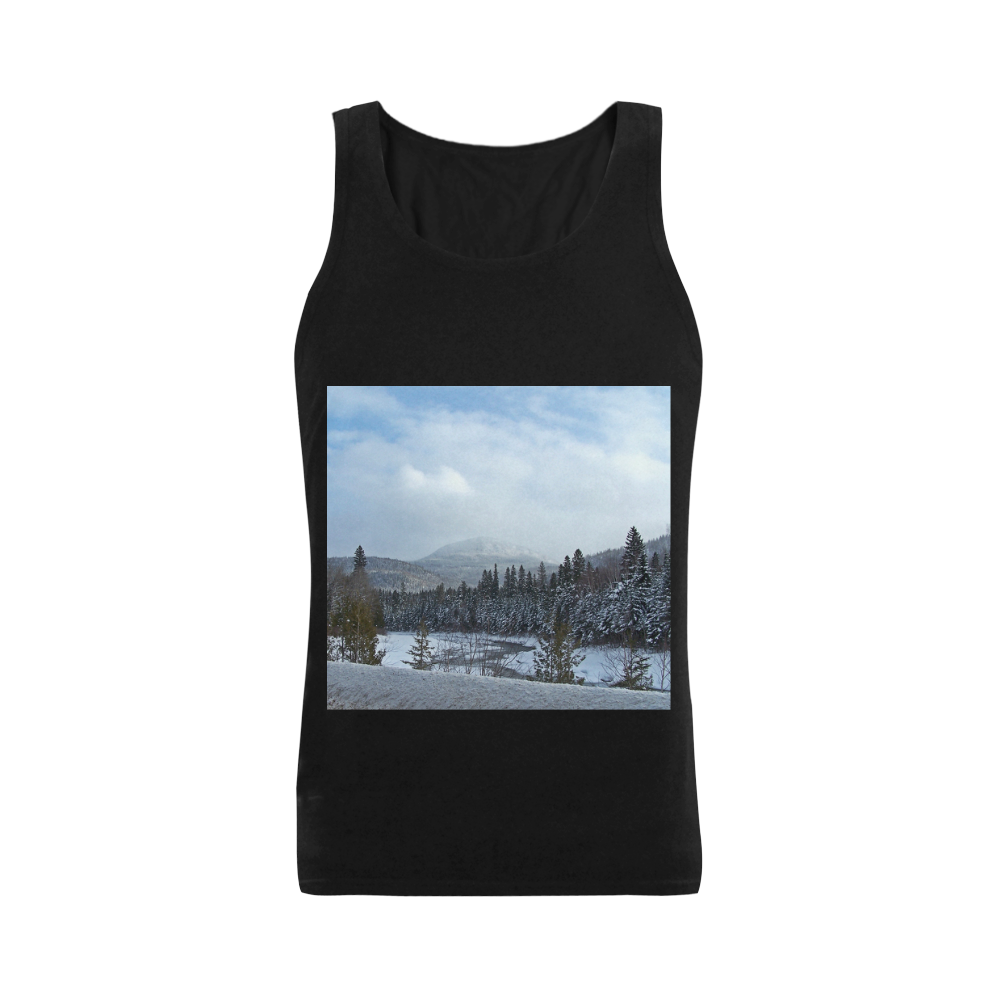 Winter Wonderland Men's Shoulder-Free Tank Top (Model T33)