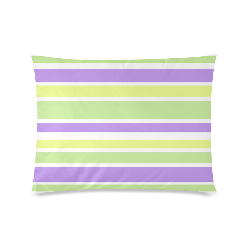 Yellow Green Purple Stripes Pattern Custom Zippered Pillow Case 20"x26"(Twin Sides)