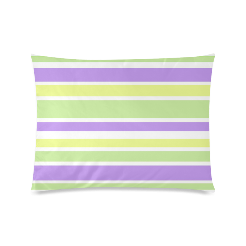 Yellow Green Purple Stripes Pattern Custom Zippered Pillow Case 20"x26"(Twin Sides)