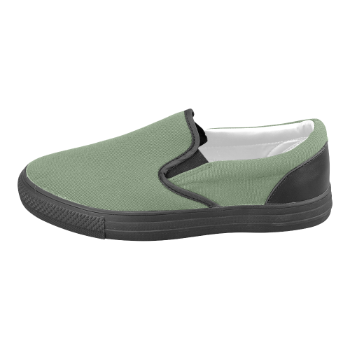 Vineyard Green Men's Slip-on Canvas Shoes (Model 019)
