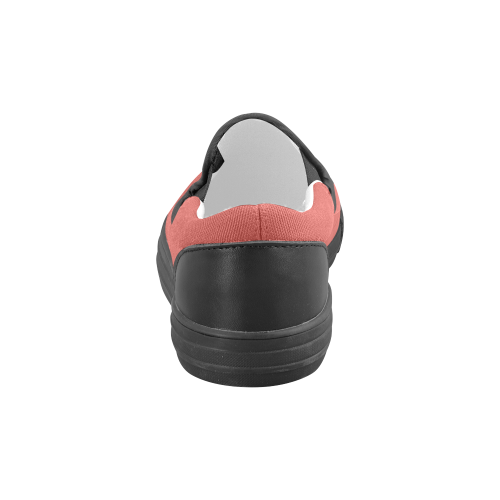 Aurora Red Men's Slip-on Canvas Shoes (Model 019)