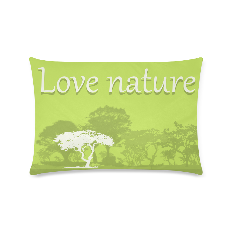 Love Nature Trees Green Custom Zippered Pillow Case 16"x24"(Twin Sides)