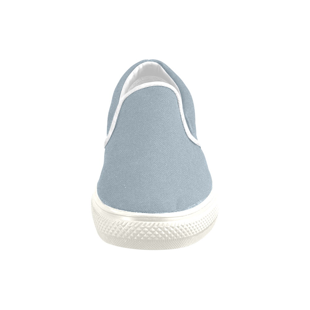 Dusty Blue Men's Slip-on Canvas Shoes (Model 019)