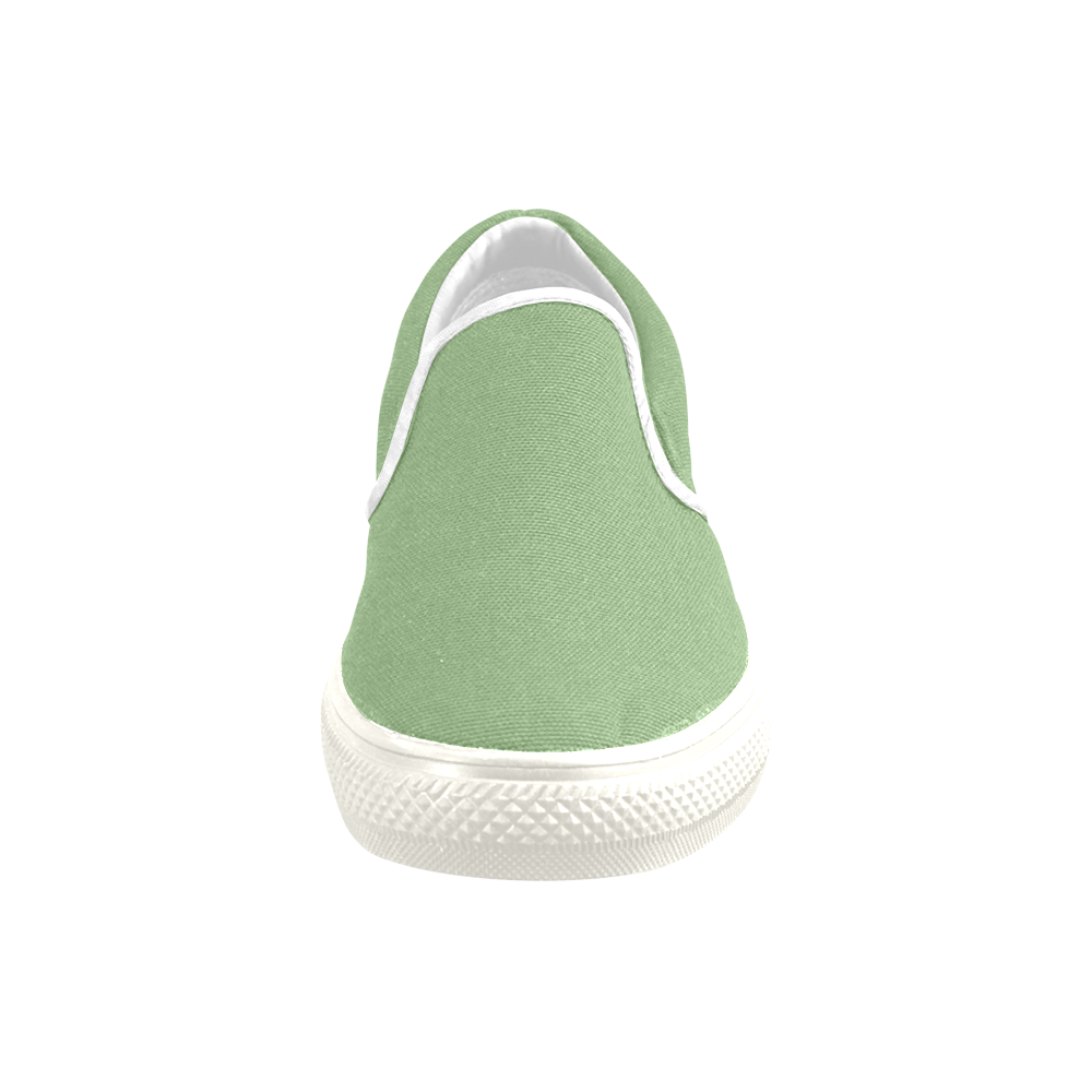 Green Tea Men's Slip-on Canvas Shoes (Model 019)