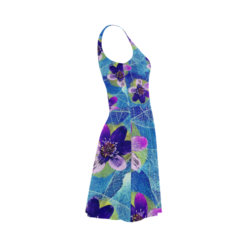 Purple Flowers Atalanta Sundress (Model D04)