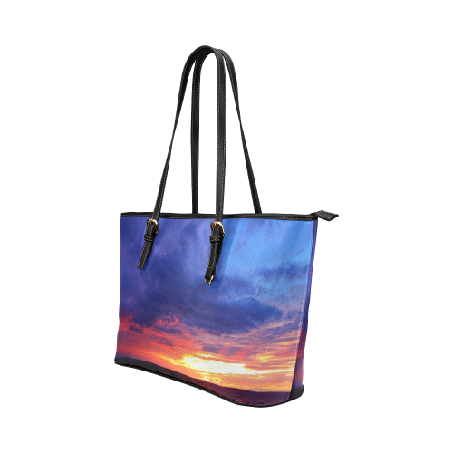 Evening's Face Leather Tote Bag/Small (Model 1651)