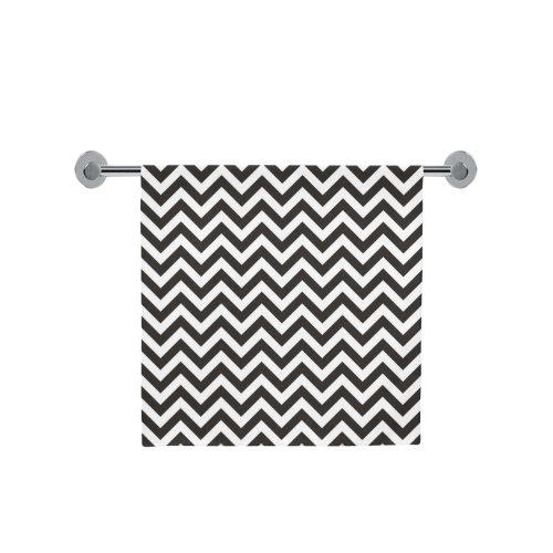 HIPSTER zigzag chevron pattern black & white Bath Towel 30"x56"