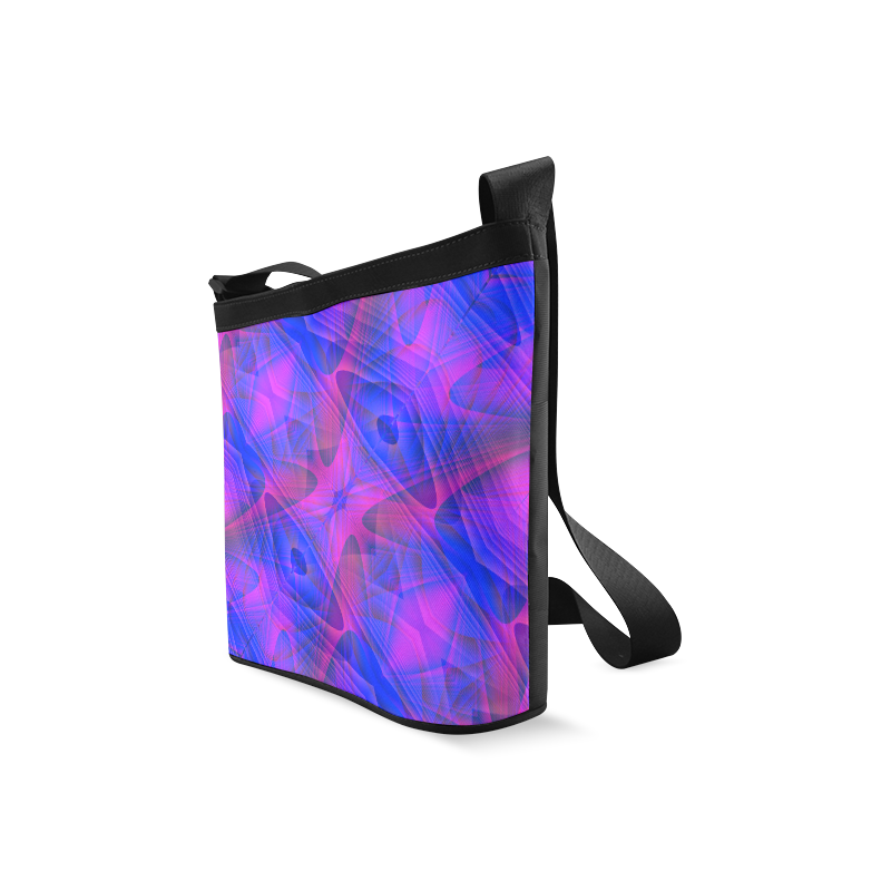 Blue and Purple Abstract Fractal Crossbody Bags (Model 1613)