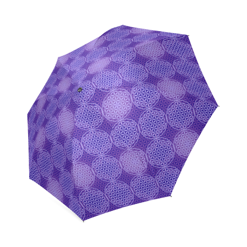 FLOWER OF LIFE stamp pattern purple violet Foldable Umbrella (Model U01)