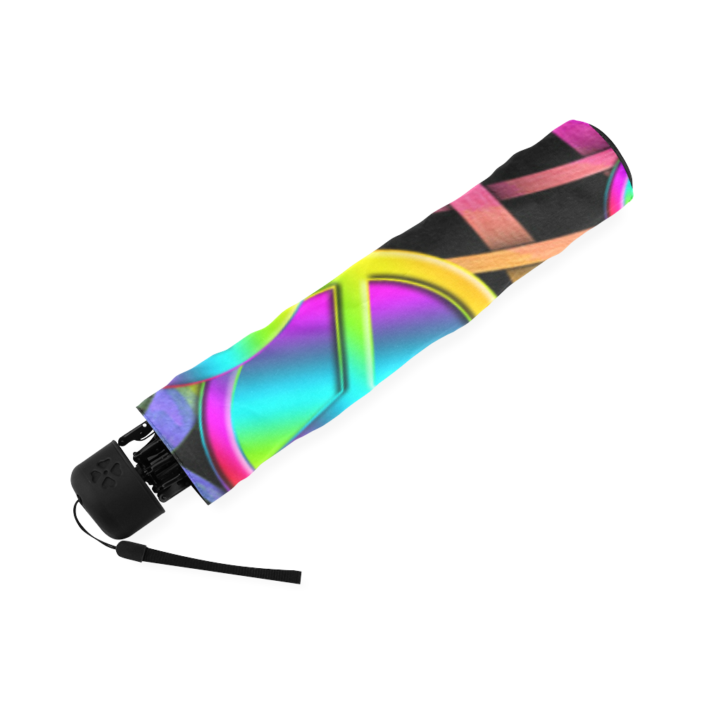 Neon Colorful PEACE pattern Foldable Umbrella (Model U01)