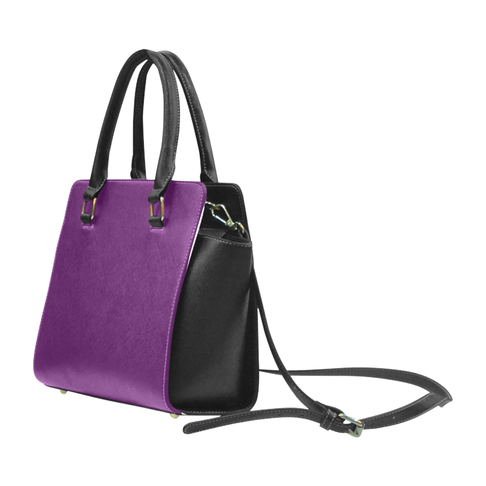 Purple Passion Rivet Shoulder Handbag (Model 1645)