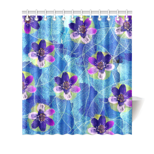 Purple Flowers Shower Curtain 66"x72"