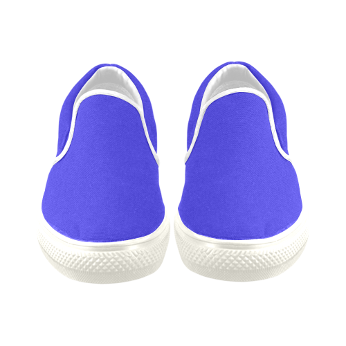 Blessed Mother Blue Women's Unusual Slip-on Canvas Shoes (Model 019)