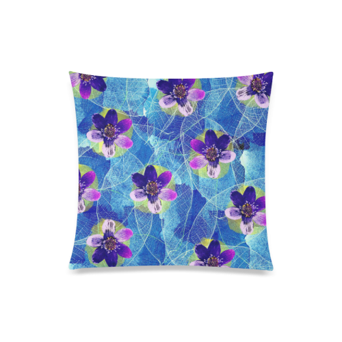 Purple Flowers Custom Zippered Pillow Case 20"x20"(Twin Sides)