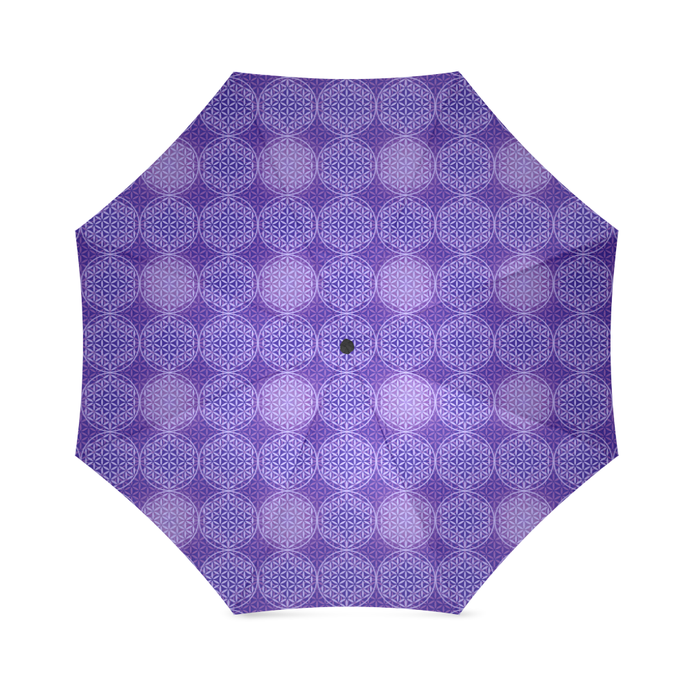 FLOWER OF LIFE stamp pattern purple violet Foldable Umbrella (Model U01)