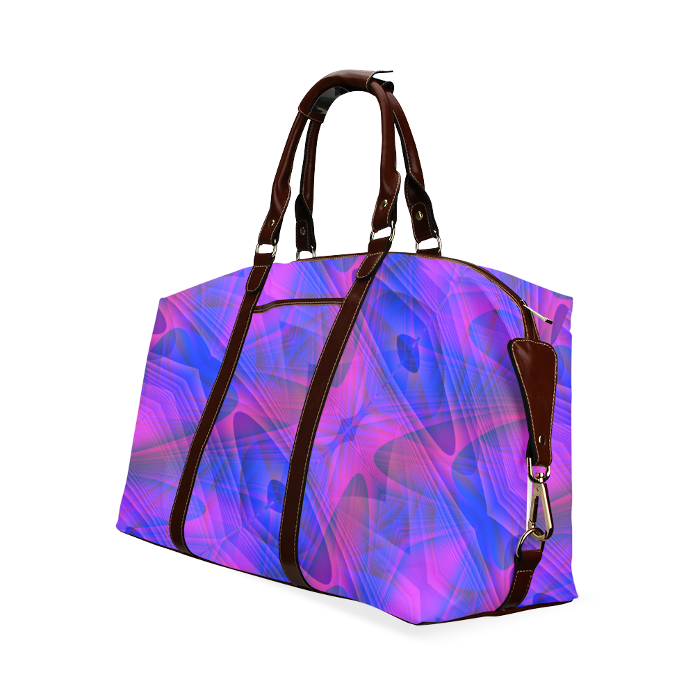 Blue and Purple Geometric Abstract Classic Travel Bag (Model 1643)