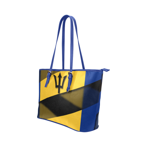 The Flag of Barbados Leather Tote Bag/Large (Model 1651)