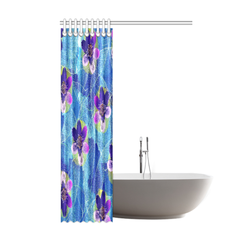 Purple Flowers Shower Curtain 48"x72"