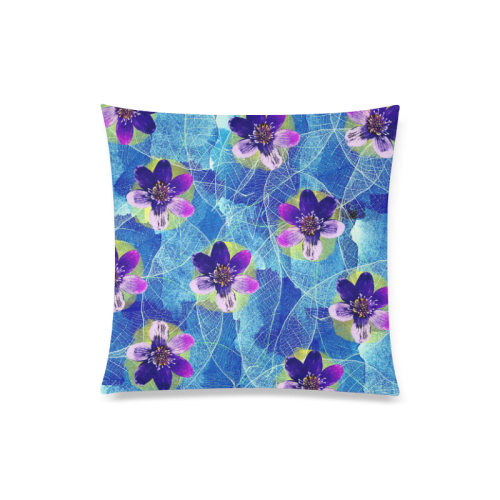 Purple Flowers Custom Zippered Pillow Case 20"x20"(Twin Sides)