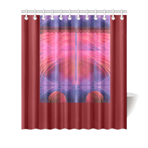 red night Shower Curtain 66"x72"