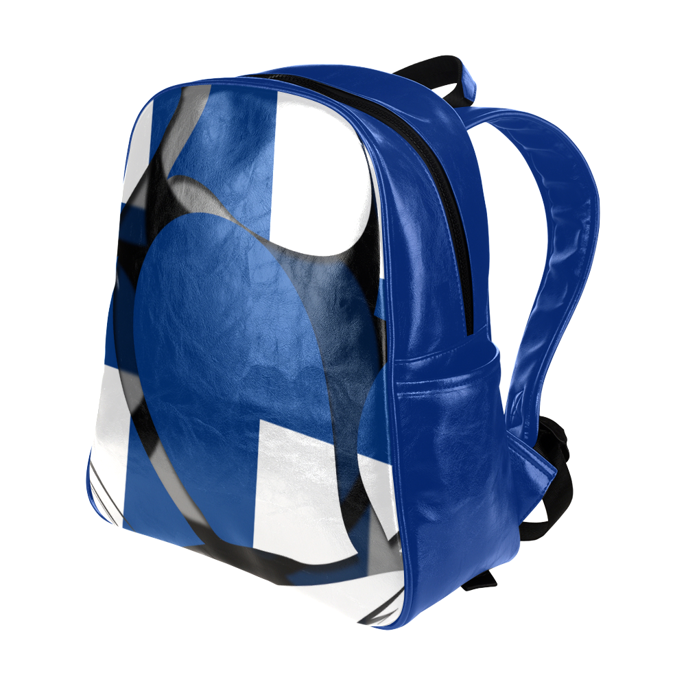 The Flag of Finland Multi-Pockets Backpack (Model 1636)