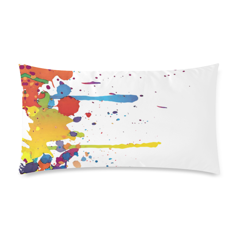Crazy multicolored running SPLASHES Custom Rectangle Pillow Case 20"x36" (one side)