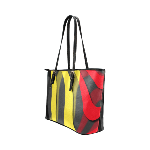 The Flag of Belgium Leather Tote Bag/Large (Model 1651)