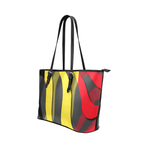 The Flag of Belgium Leather Tote Bag/Large (Model 1651)