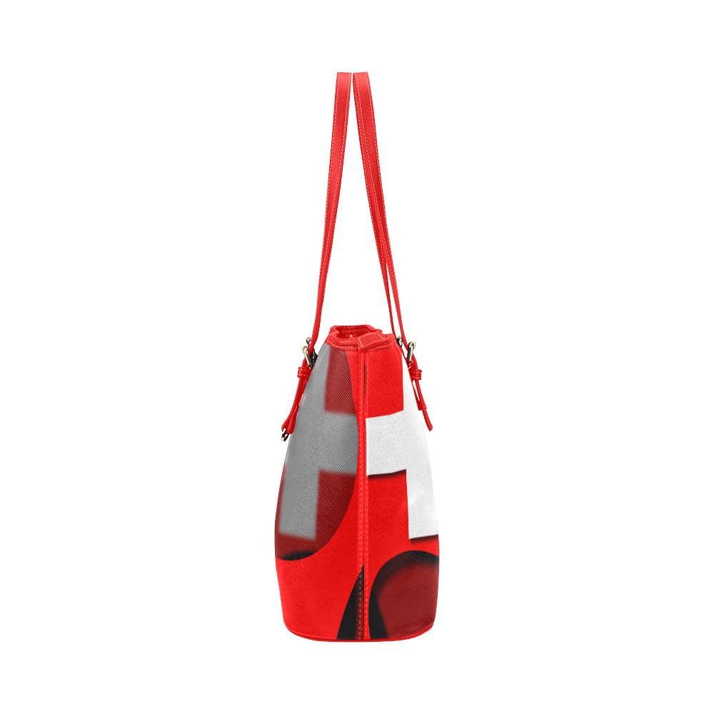The Flag of Switzerland Leather Tote Bag/Large (Model 1651)