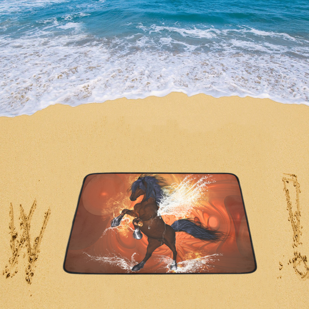 Awesome horse with water wings Beach Mat 78"x 60"