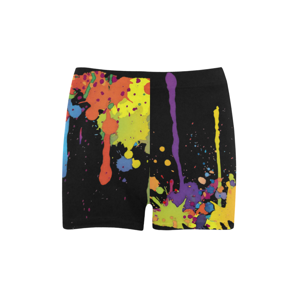 Crazy multicolored running SPLASHES Briseis Skinny Shorts (Model L04)
