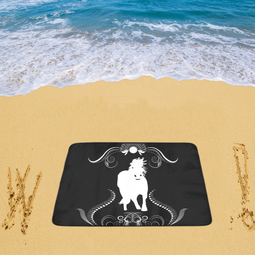 White horse silhouette Beach Mat 78"x 60"