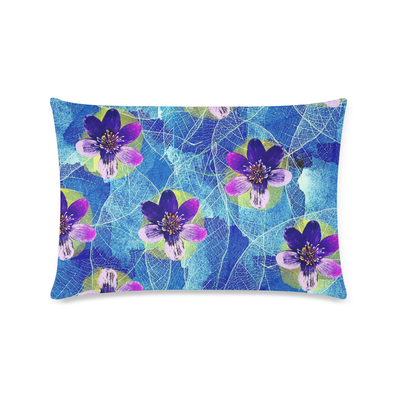 Purple Flowers Custom Zippered Pillow Case 16"x24"(Twin Sides)