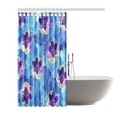 Purple Flowers Shower Curtain 66"x72"