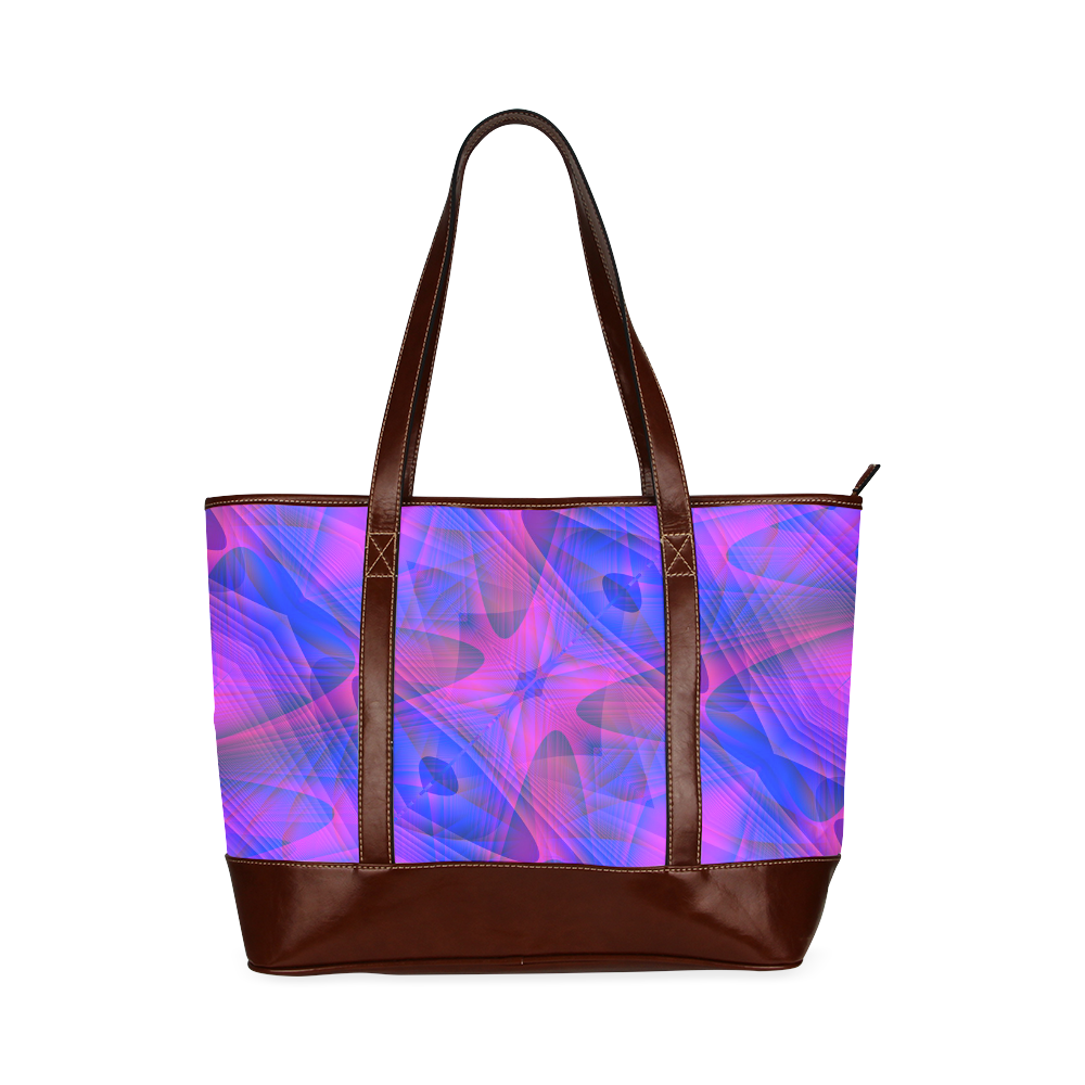 Purple and Blue Geometric Abstract Tote Handbag (Model 1642)