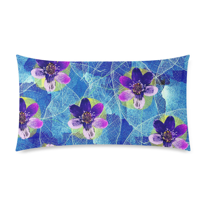 Purple Flowers Custom Rectangle Pillow Case 20"x36" (one side)