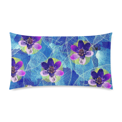 Purple Flowers Custom Rectangle Pillow Case 20"x36" (one side)