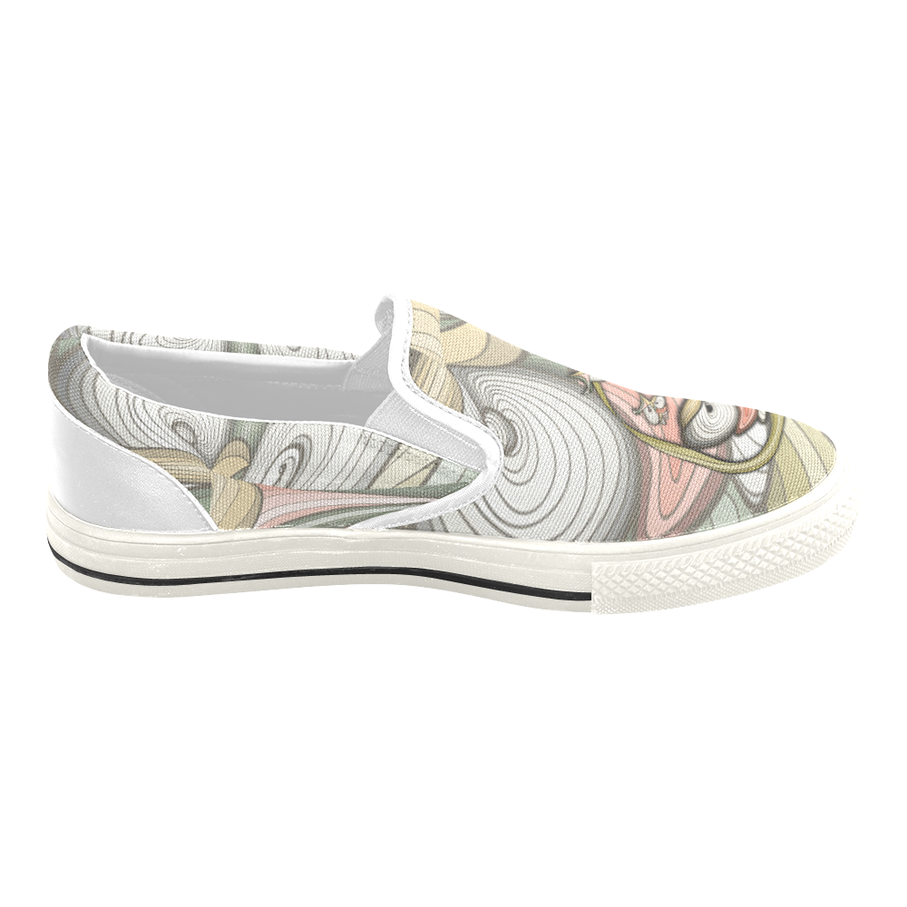 Absract flowers Men's Unusual Slip-on Canvas Shoes (Model 019)