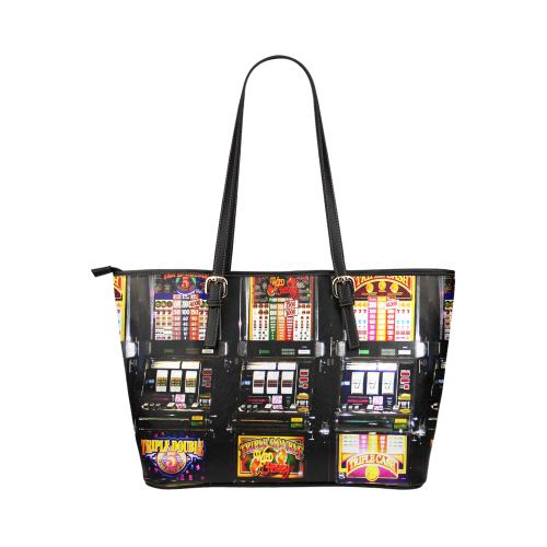 Lucky Slot Machines - Dream Machines Leather Tote Bag/Small (Model 1651)