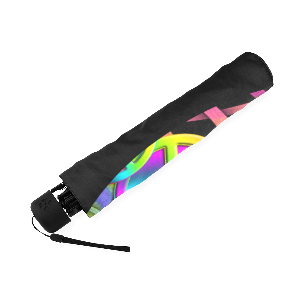 Neon Colorful PEACE pattern Foldable Umbrella (Model U01)