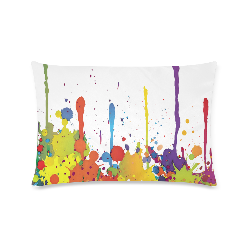 Crazy multicolored running SPLASHES Custom Rectangle Pillow Case 16"x24" (one side)