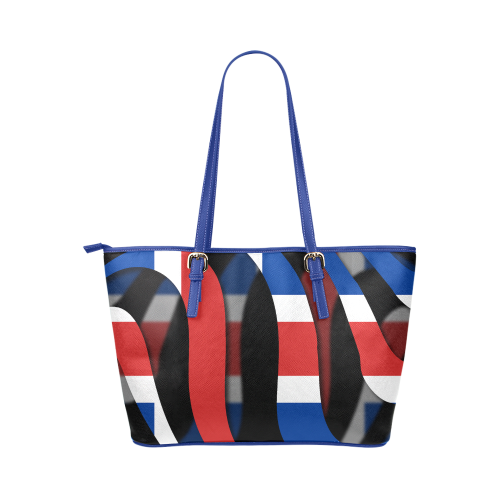The Flag of Iceland Leather Tote Bag/Large (Model 1651)