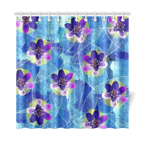 Purple Flowers Shower Curtain 72"x72"