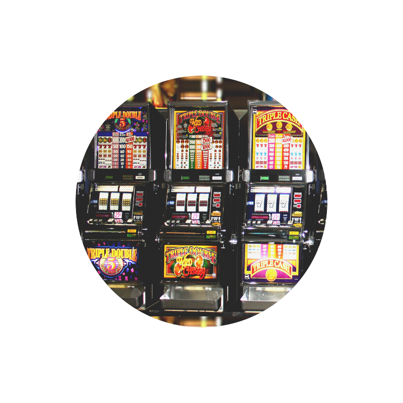 Lucky Slot Machines - Dream Machines Round Mousepad