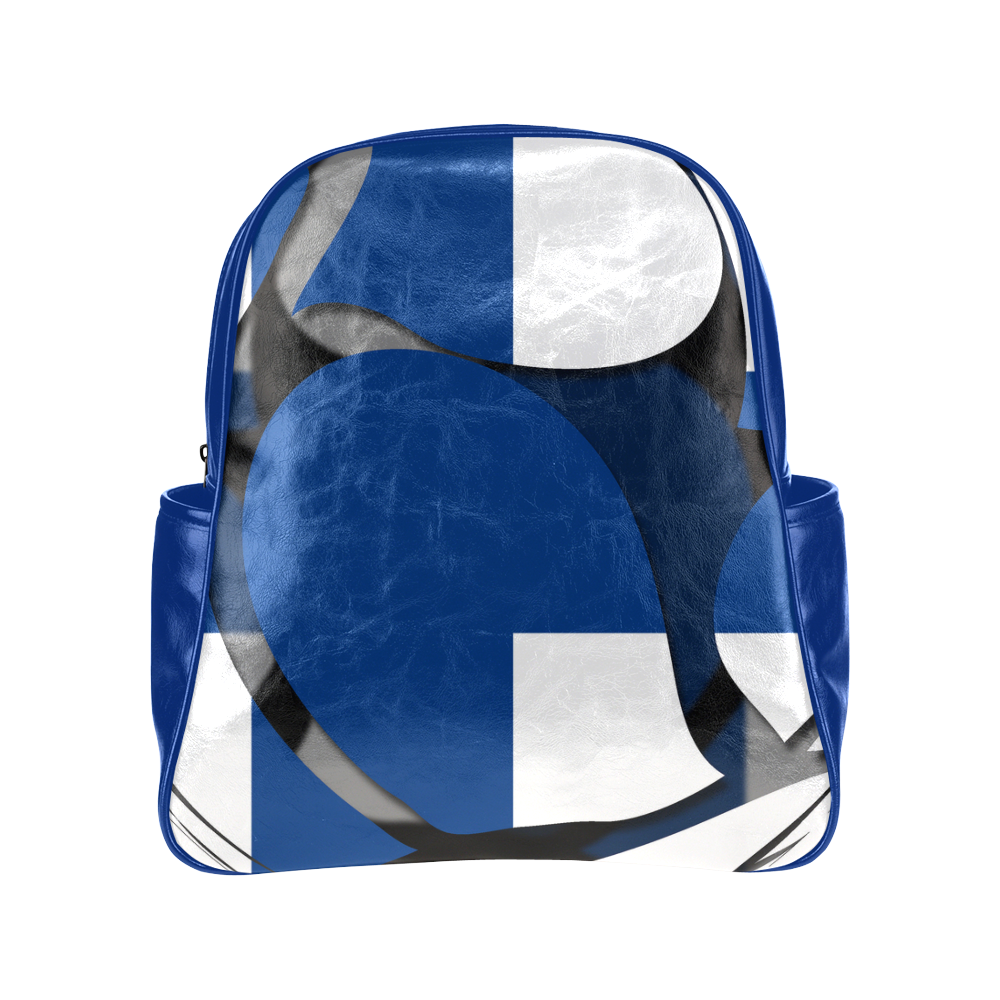 The Flag of Finland Multi-Pockets Backpack (Model 1636)